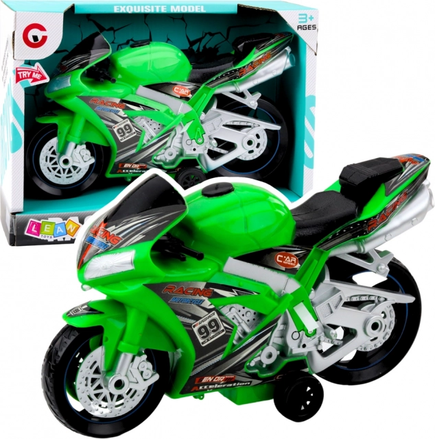 Racemotor met licht- en geluideffecten groene speelgoed