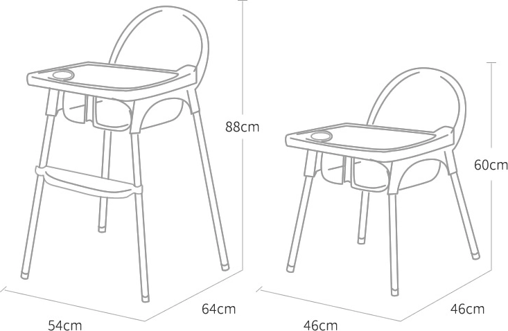 Adjustable height for comfortable dining