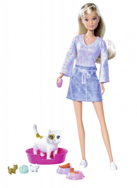 Poupée Steffi et soin des chats