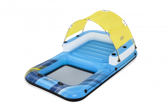 Schwimminsel für 4 Personen mit Sonnendach und Netzboden