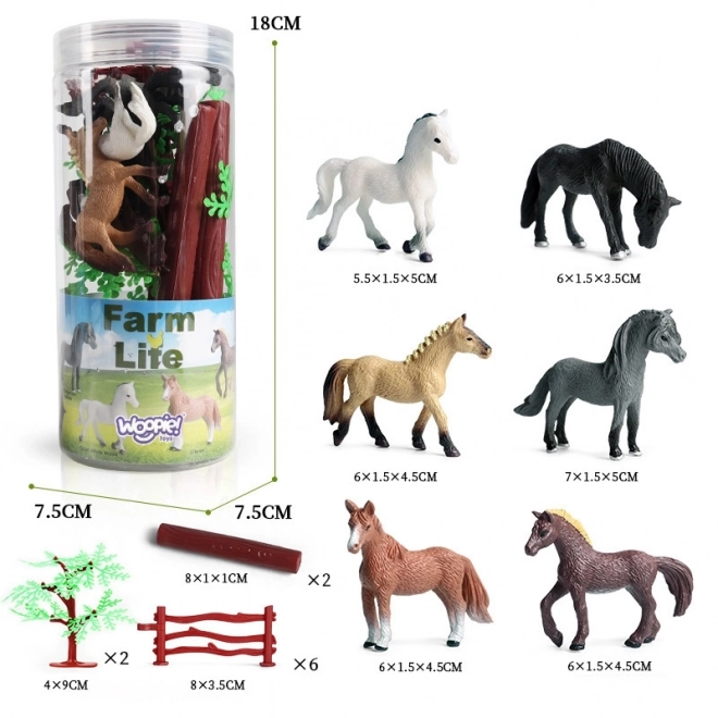 Ensemble de figurines WOOPIE Chevaux 16 pcs