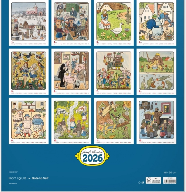 muurkalender Josef Lada 2026