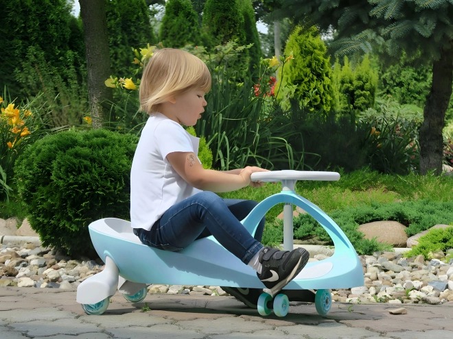 Kinderspeelgoedauto met verlichte wielen blauw Ecotoys