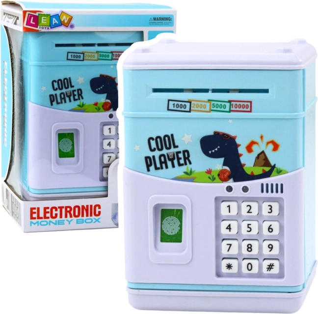 Electronic Safe for Kids Blue with Dinosaur