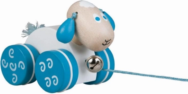 Mouton en bois à tirer avec grelot – emballage ÉCO