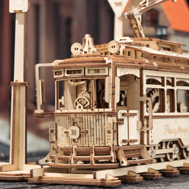 RoboTime 3D houten mechanische puzzel Tram