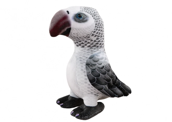 Pluche grijze papegaai 20 cm