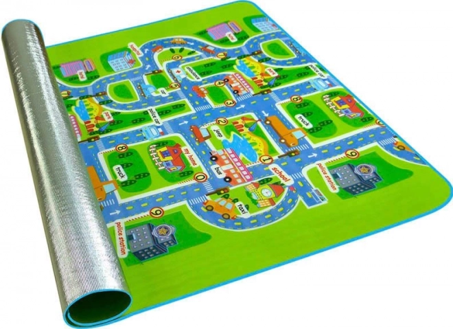 Opvouwbare kinder speelmat met straatmotief 160 x 130 cm