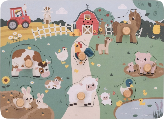Houten geluidspuzzel Boerderijdieren