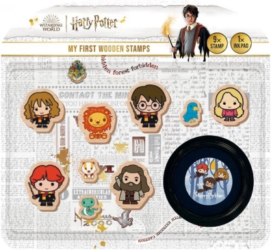 Mijn eerste stempels HARRY POTTER houten set 9+1 met stempelkussen