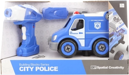 Screw-together police car with remote control