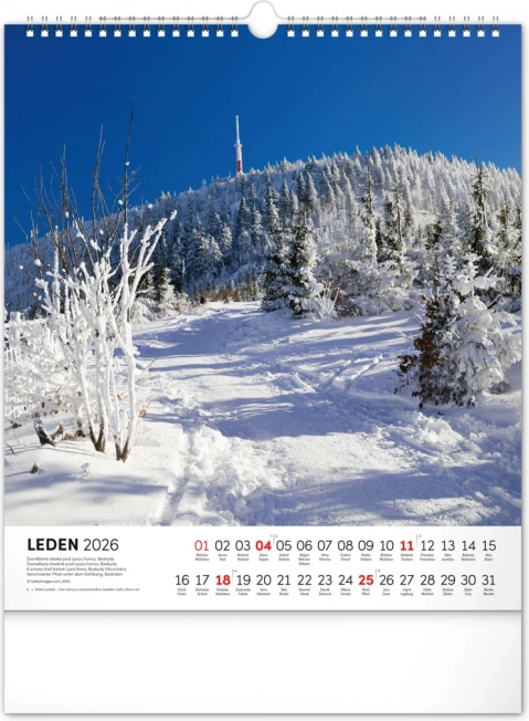 Wall Calendar Czech Republic 2026