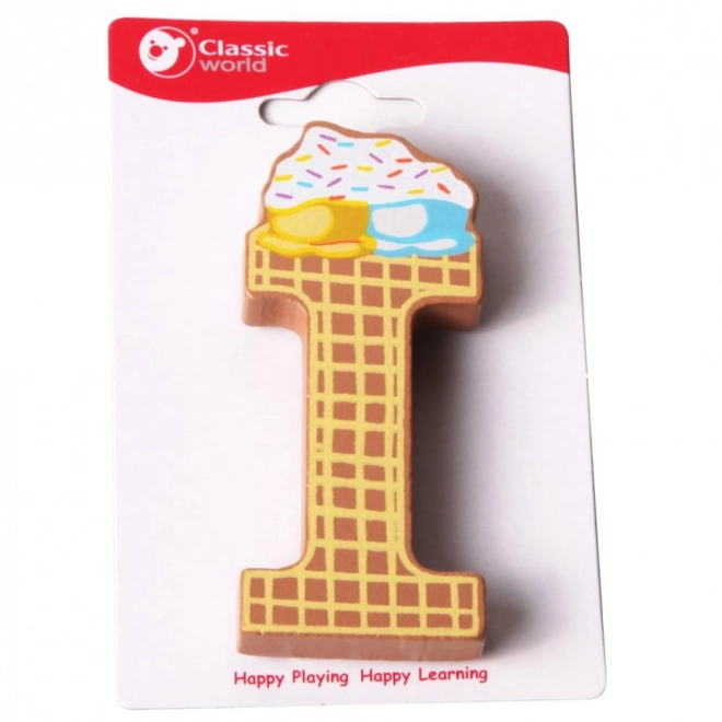 Houten letter I Classic World