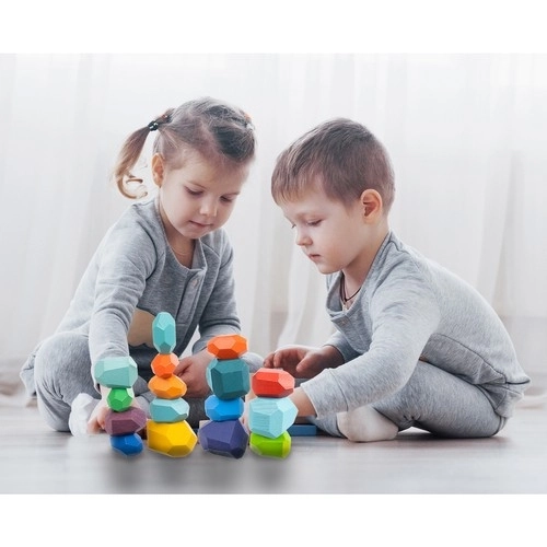 Creatieve houten balansstenen Kruzzel 22475 - set van 16 stuks