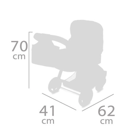 DeCuevas 80586 Poussette Pliable pour Poupées 3 en 1 avec Sac FUNNY 2023 - 70 cm