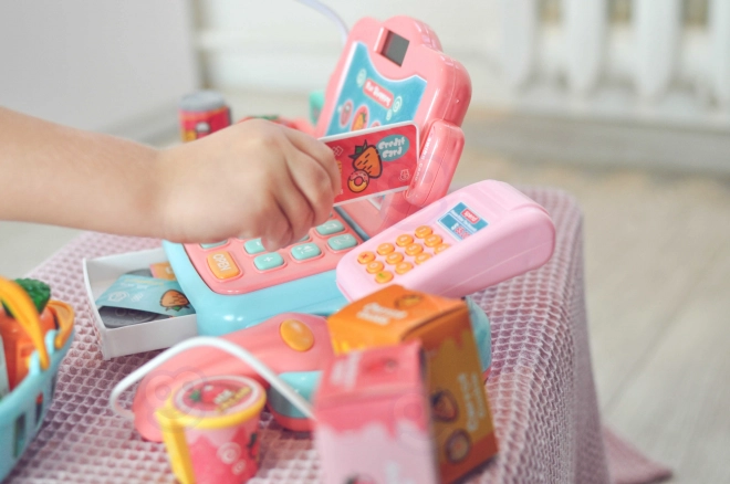 kassa voor kinderen met scanner, weegschaal en microfoon WOOPIE + 24 accessoires