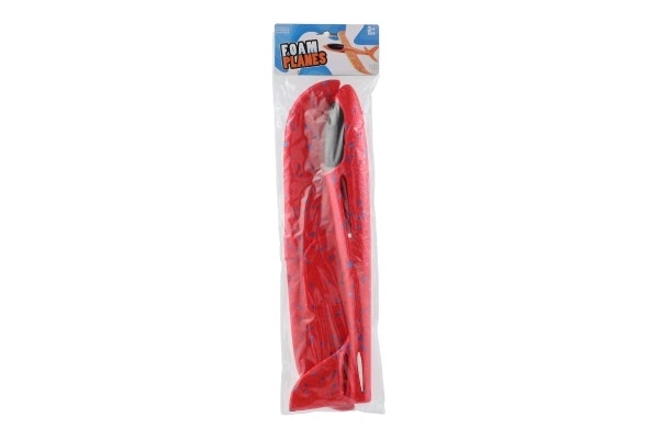 Vliegtuig gooi model van schuim 47cm 3 kleuren op kaart