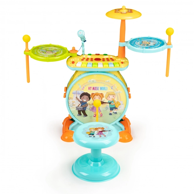 Kinder drums en toetsenbord 2-in-1 met microfoon en LED