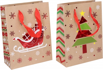 Papieren cadeauzak S kerst 23,5 × 17,5 × 8 cm