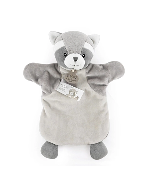 Doudou Pluchen handpop wasbeer 25 cm