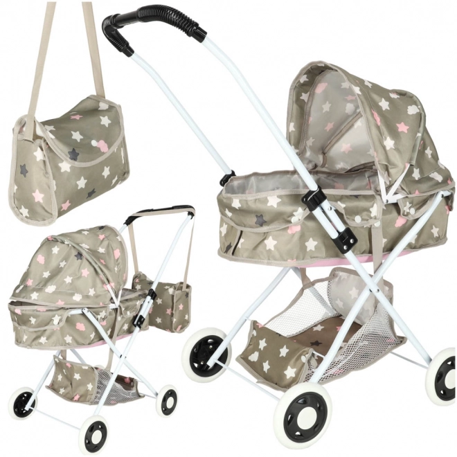 Doll Stroller with Bag and Stars