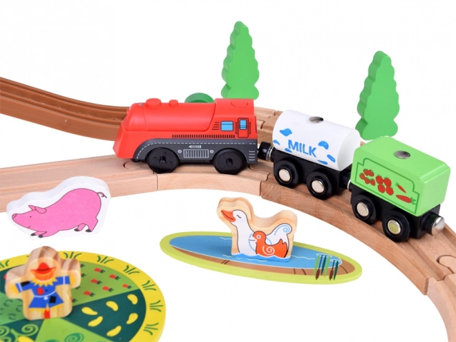 Houten Treinset Boerderij voor Kinderen