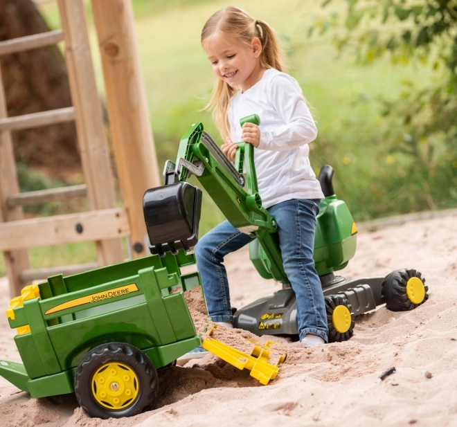 RollyDigger John Deere Ride-On Excavator - Green