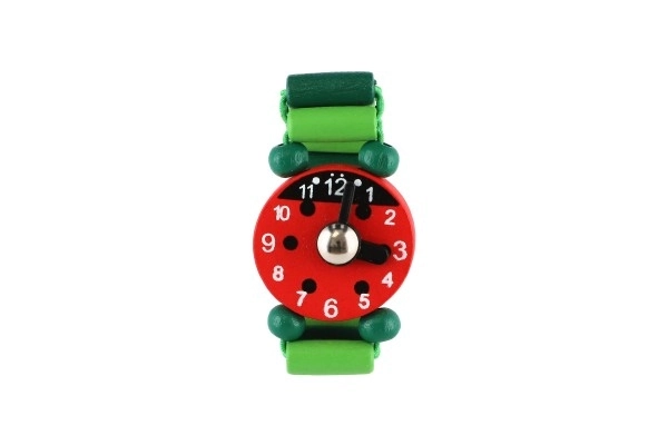Horloge hout armband 7cm mix soorten/kleuren met standaard