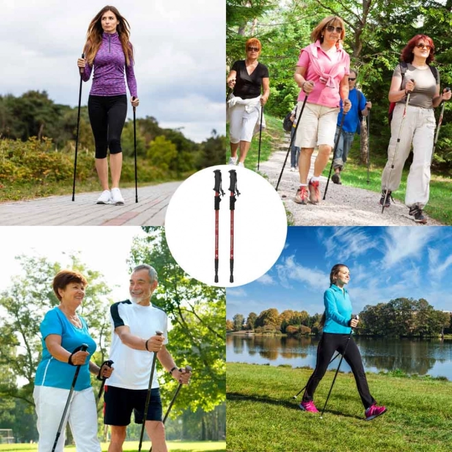 Opvouwbare stokken voor Nordic Walking 2 stuks rood
