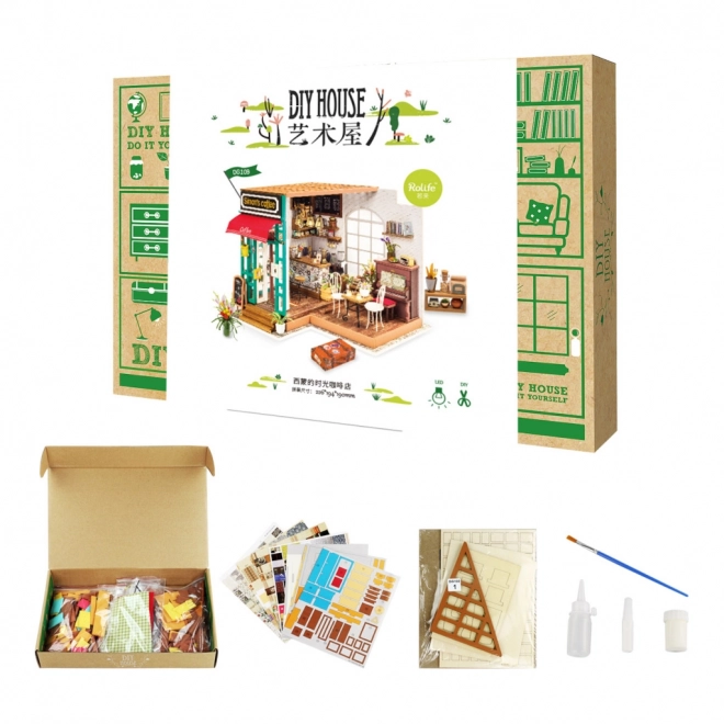 Šimonova koffiehuis - Doe-het-zelf Miniatuur koffiehuis in een poppenhuis