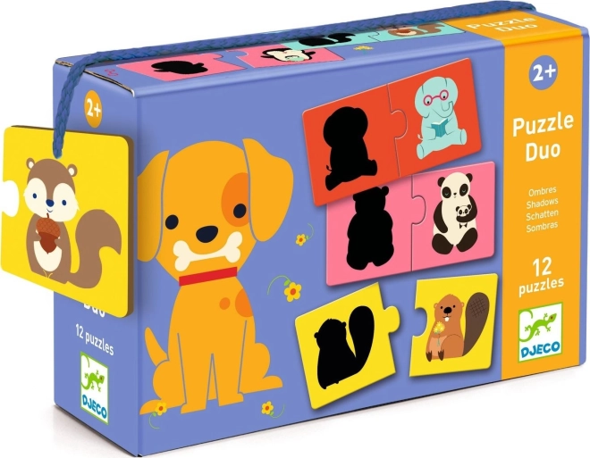 Djeco puzzle Ombres d’animaux 12×2 pièces
