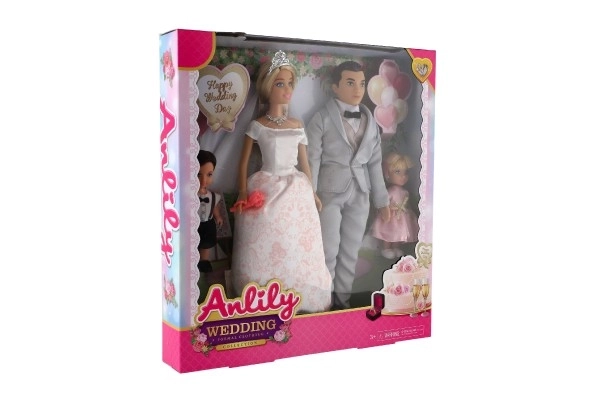 Pop bruid en bruidegom met familie Anlily