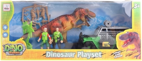 Battery-Powered Dinosaur and Off-Road Vehicle Playset