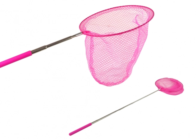 Opvouwbaar telescopisch net voor vlinders en insecten 85cm - roze