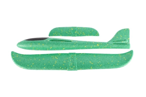 Vliegtuig gooi model van schuim 47cm 3 kleuren op kaart