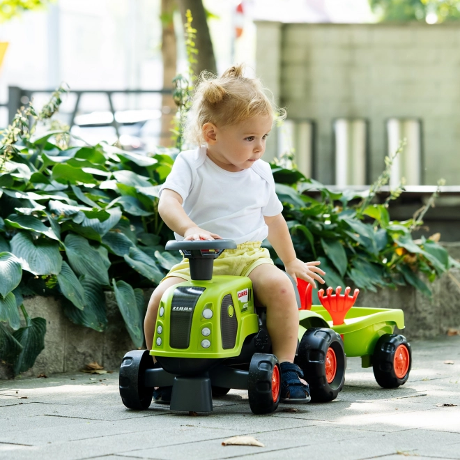 Tracteur enfant Falk Claas 470 Arion vert avec remorque et ensemble pour le sable