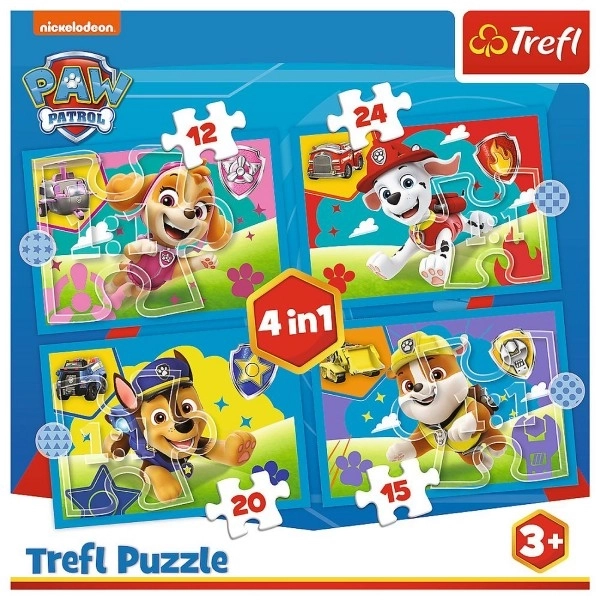 Puzzel 4in1 Rennende Honden Puppy Patrouille (Paw Patrol)