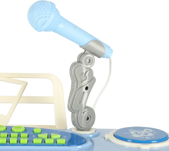 Interactief kindertoetsenbord met microfoon - blauw