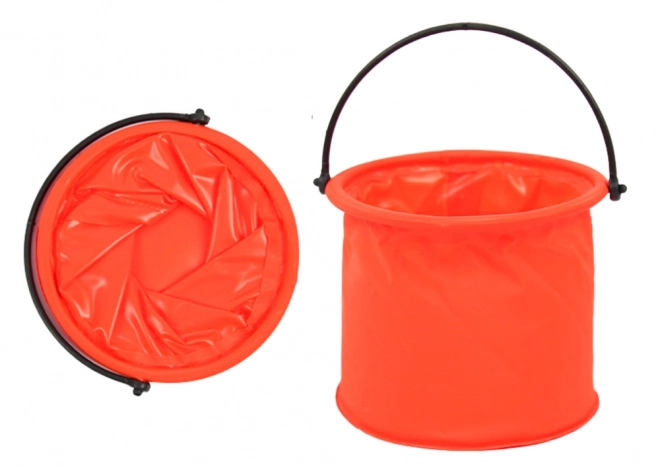 Folding multifunctional PVC bucket orange