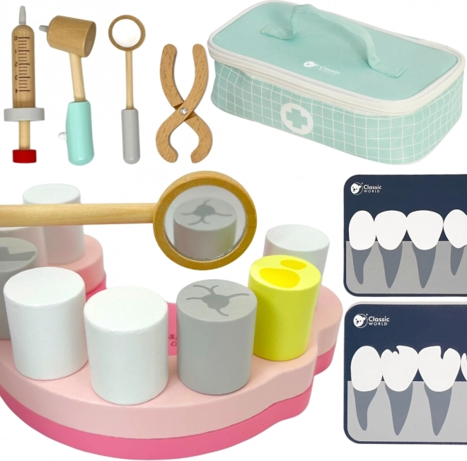 Classic World Little Dentist – wooden set in a case, 18 pieces