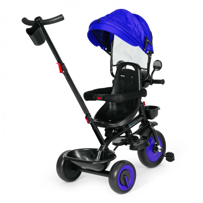 3-in-1 kinderdriewieler met draaibare zitting, kap, blauw, ECOTOYS