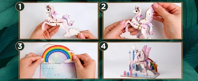3D Wooden Puzzle Unicorn