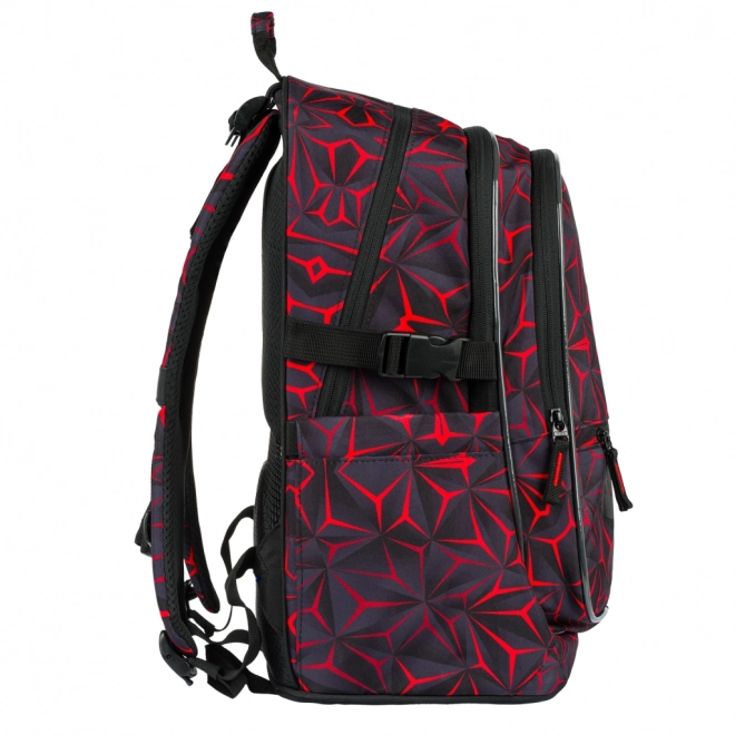 BAAGL Schoolrugzak Core Red Polygon