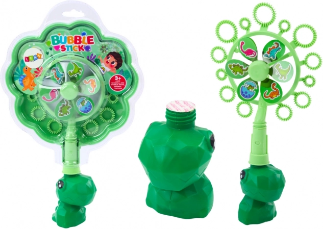 Bubble Maker with Dinosaur Pinwheel and Green Bowl