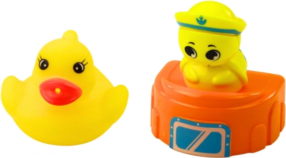 Badspeelgoed Boot met kleurrijke elementen, Kraan, Haak, Eendje en Schildpad