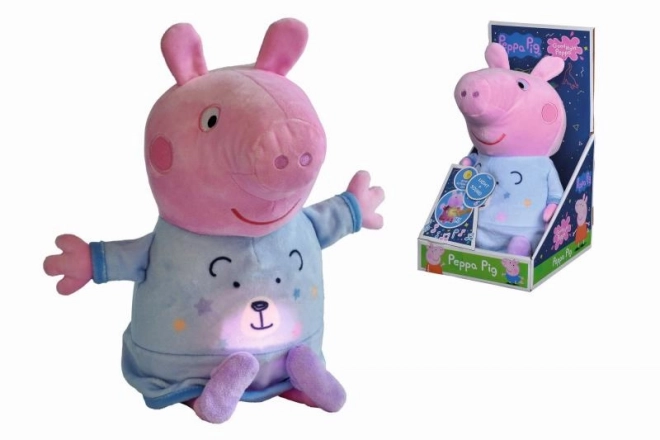 Peppa Big 2v1 pluchen knuffeldoek muziek en licht, blauw, 25 cm