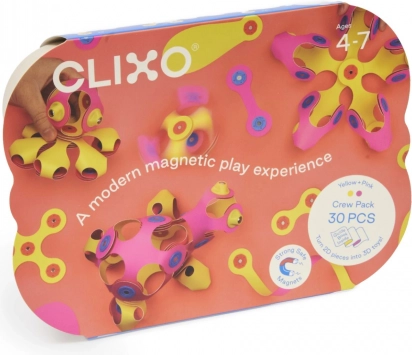 Blocs magnétiques Clixo Crew pack, rose et jaune