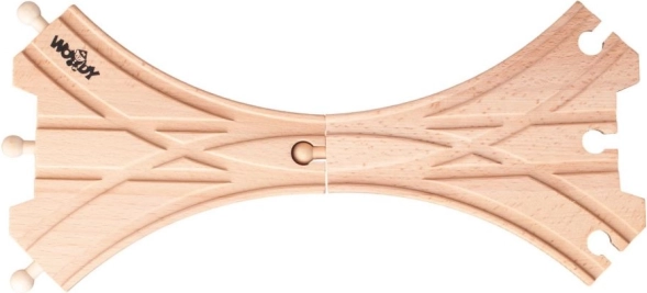 Spoorwegovergang X voor houten treinbanen