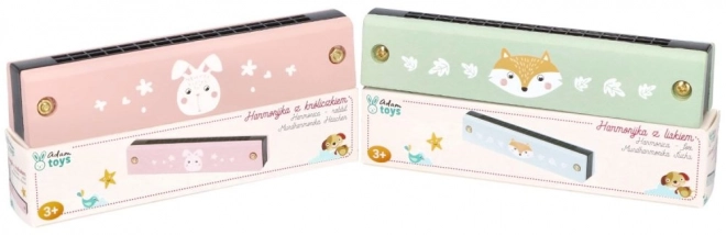 Harmonica vert avec motif de renard