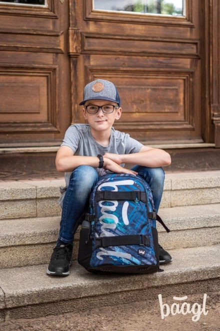 BAAGL SET 3 Skate Struktury: sac à dos, trousse, sac